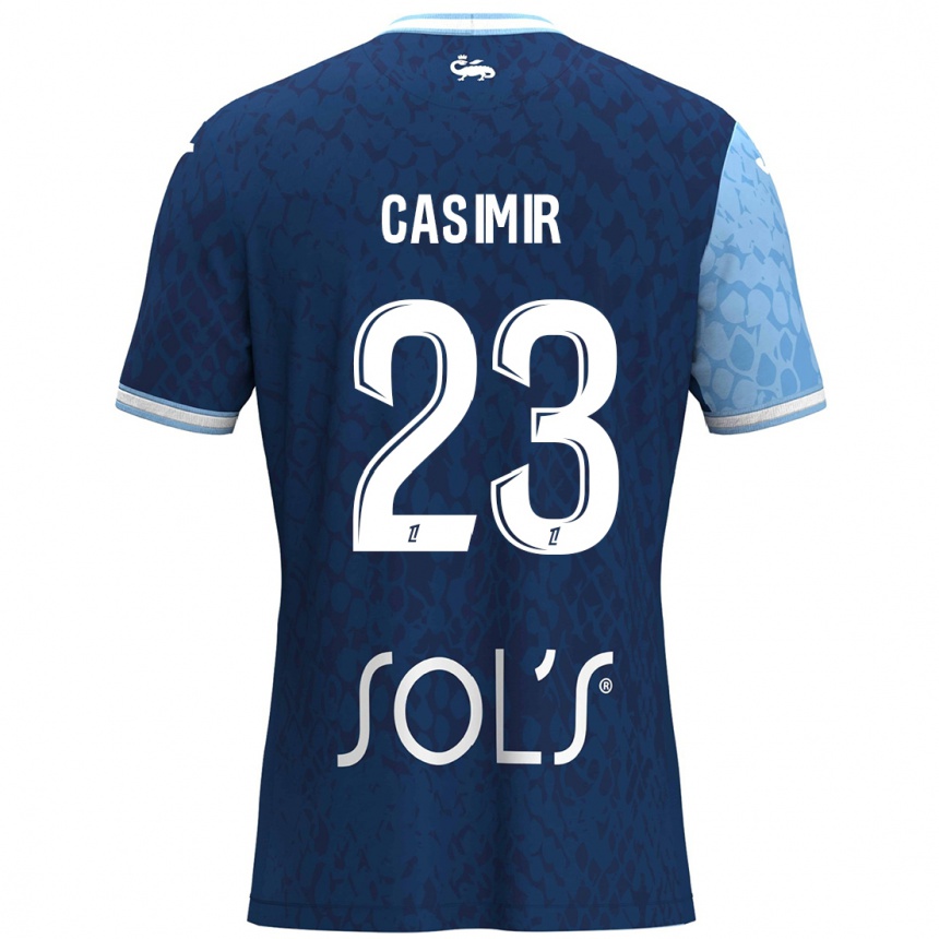 Kids Football Josué Casimir #23 Sky Blue Dark Blue Home Jersey 2024/25 T-Shirt Uk