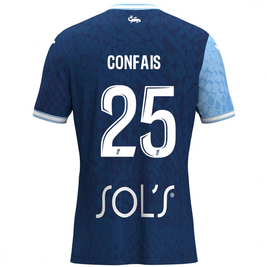 Kids Football Aloïs Confais #25 Sky Blue Dark Blue Home Jersey 2024/25 T-Shirt Uk