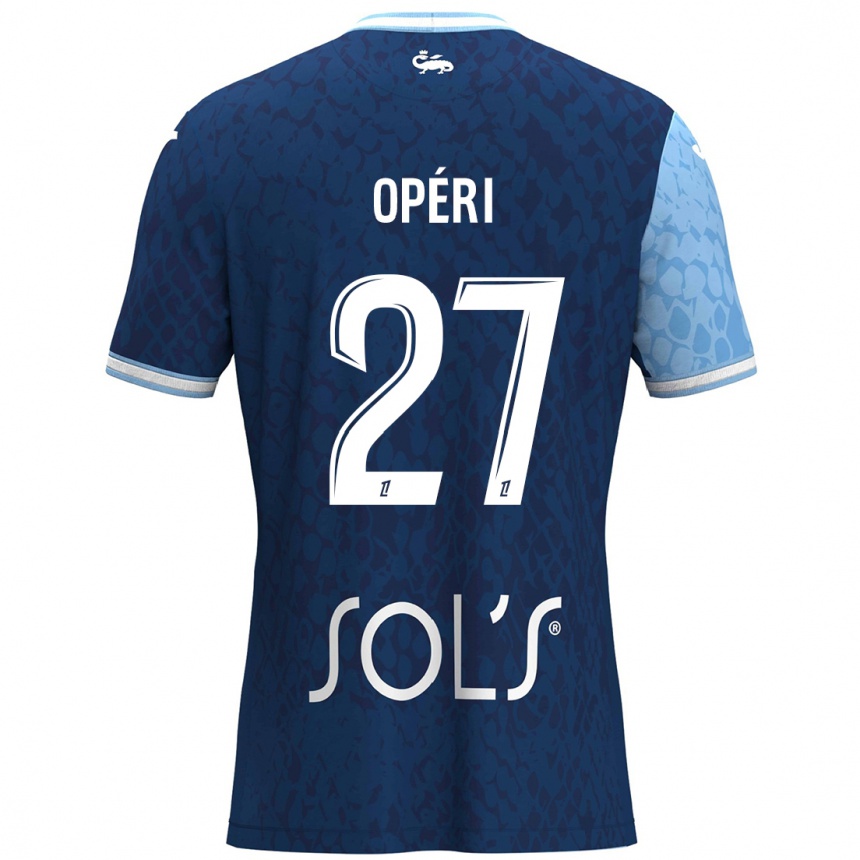 Kids Football Christopher Operi #27 Sky Blue Dark Blue Home Jersey 2024/25 T-Shirt Uk