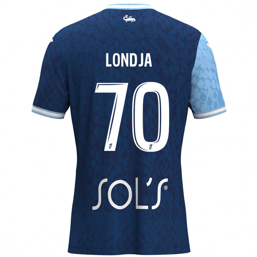 Kids Football Ruben Londja #70 Sky Blue Dark Blue Home Jersey 2024/25 T-Shirt Uk