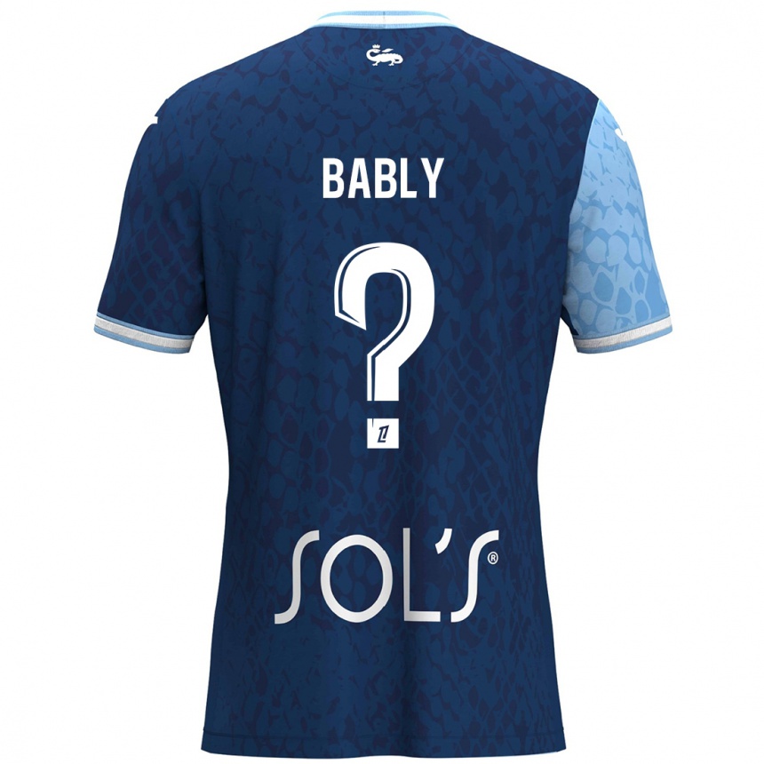 Kids Football Emmanuel Bably #0 Sky Blue Dark Blue Home Jersey 2024/25 T-Shirt Uk