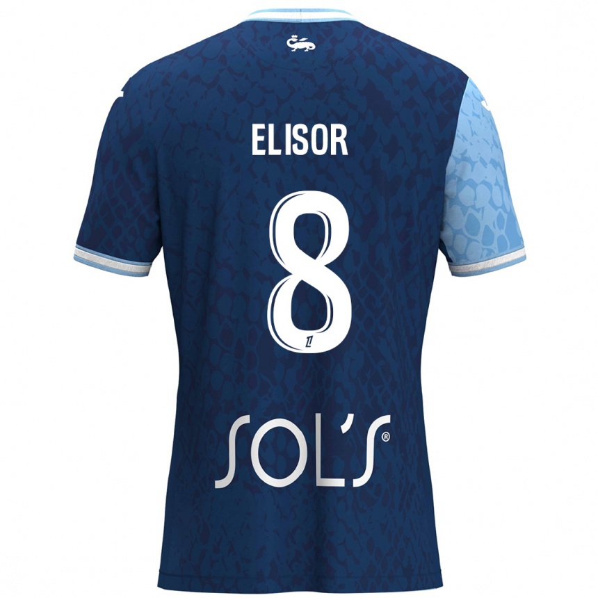 Kids Football Salomé Elisor #8 Sky Blue Dark Blue Home Jersey 2024/25 T-Shirt Uk