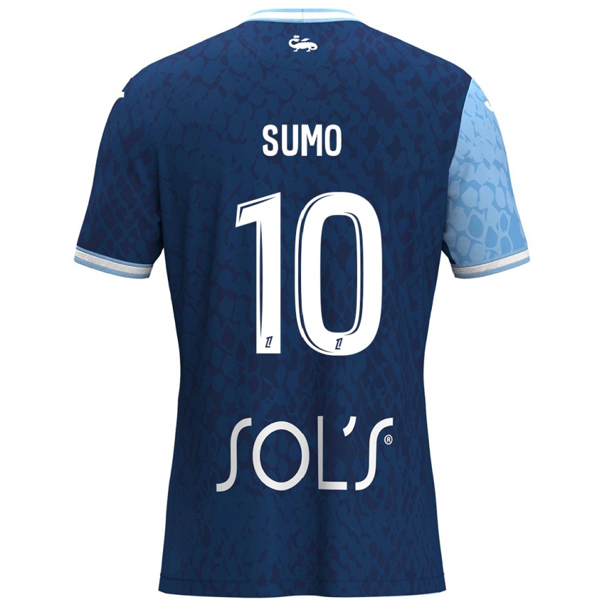 Kids Football Eva Sumo #10 Sky Blue Dark Blue Home Jersey 2024/25 T-Shirt Uk