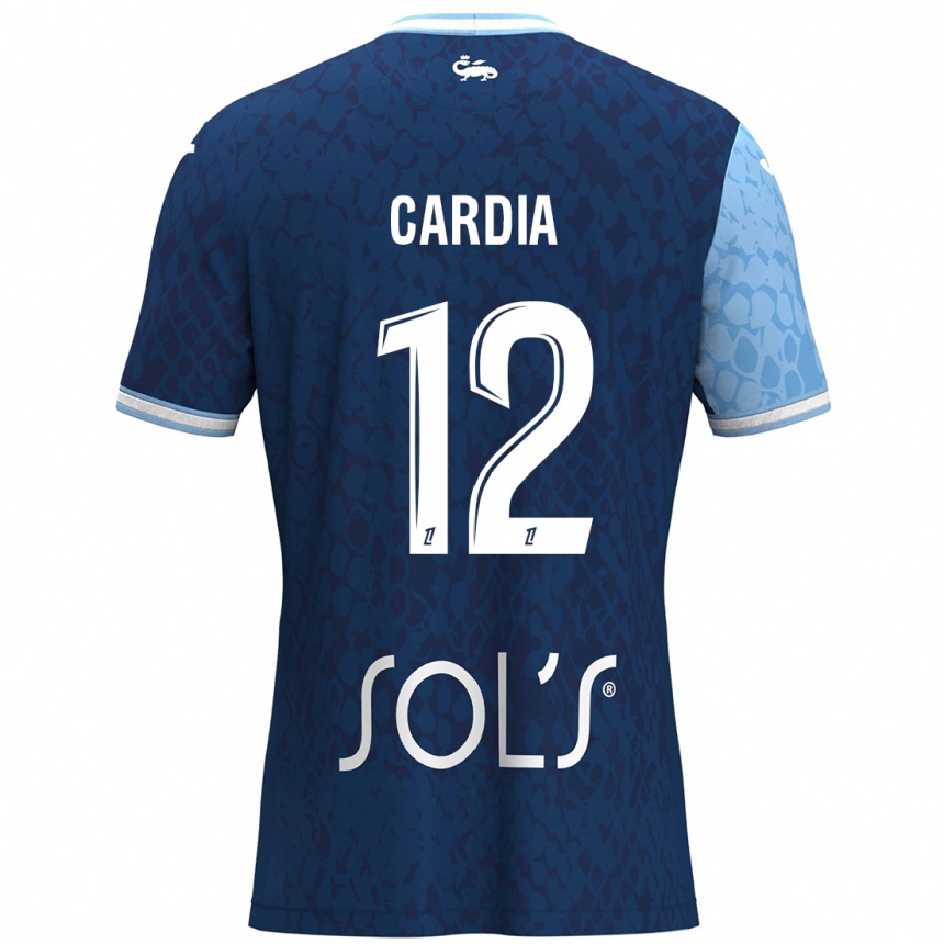 Kids Football Mickaëla Cardia #12 Sky Blue Dark Blue Home Jersey 2024/25 T-Shirt Uk