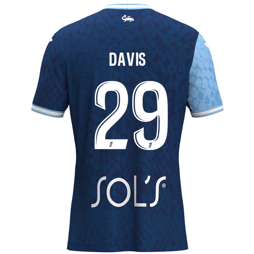 Kids Football Deja Davis #29 Sky Blue Dark Blue Home Jersey 2024/25 T-Shirt Uk