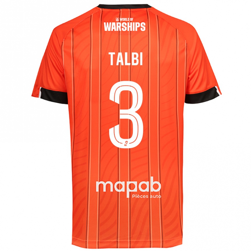 Kids Football Montassar Talbi #3 Orange Home Jersey 2024/25 T-Shirt Uk