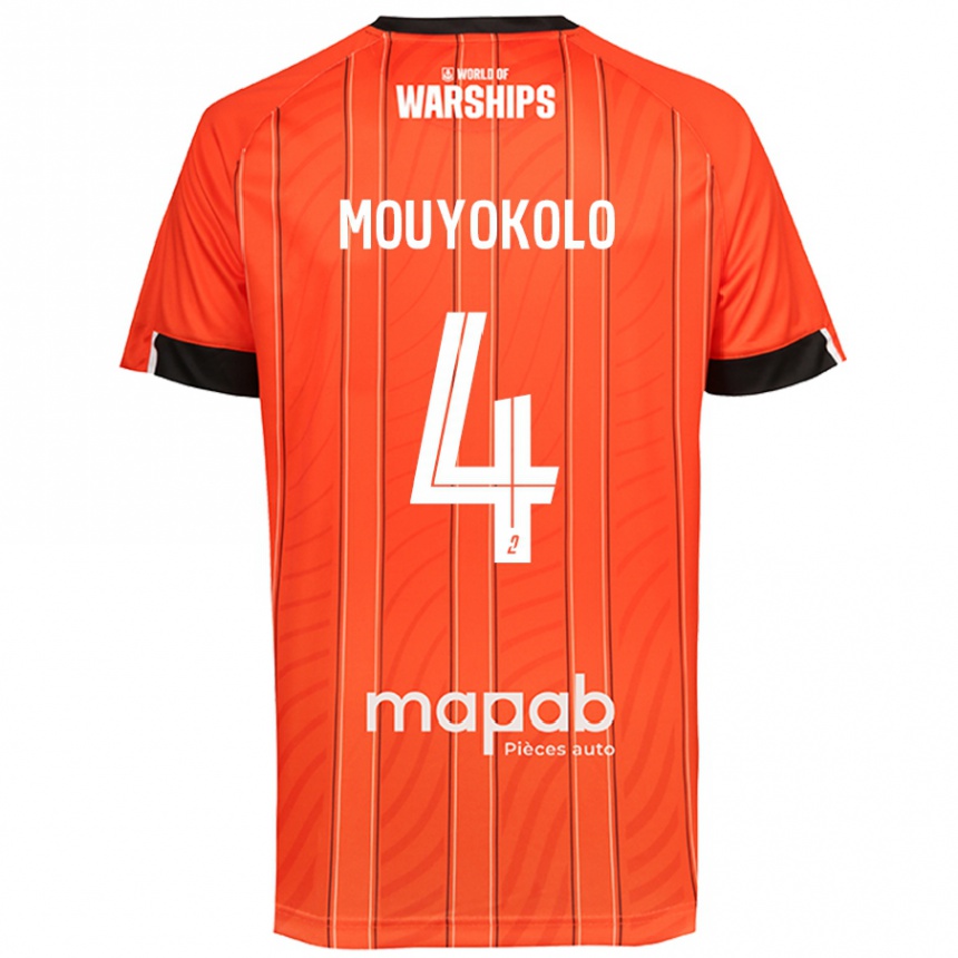 Kids Football Loris Mouyokolo #4 Orange Home Jersey 2024/25 T-Shirt Uk