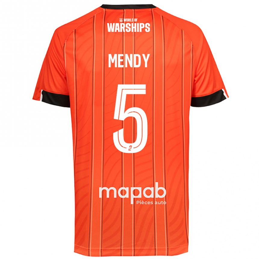 Kids Football Benjamin Mendy #5 Orange Home Jersey 2024/25 T-Shirt Uk