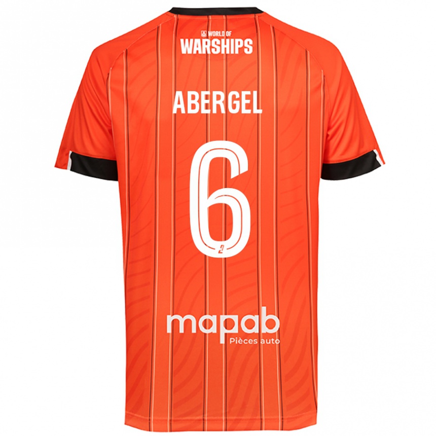 Kids Football Laurent Abergel #6 Orange Home Jersey 2024/25 T-Shirt Uk