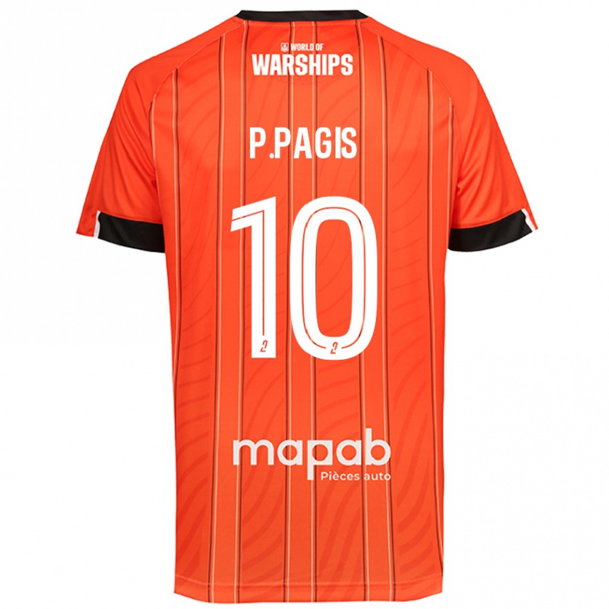 Kids Football Pablo Pagis #10 Orange Home Jersey 2024/25 T-Shirt Uk