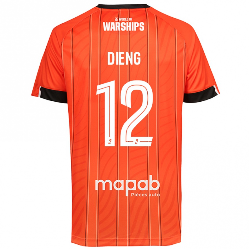 Kids Football Bamba Dieng #12 Orange Home Jersey 2024/25 T-Shirt Uk