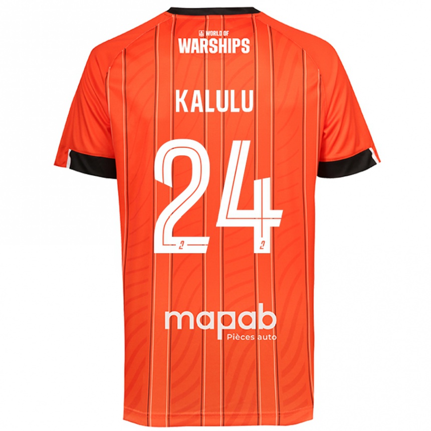 Kids Football Gédéon Kalulu #24 Orange Home Jersey 2024/25 T-Shirt Uk