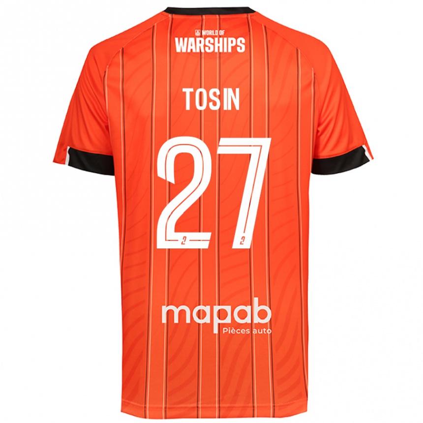 Kids Football Aiyegun Tosin #27 Orange Home Jersey 2024/25 T-Shirt Uk