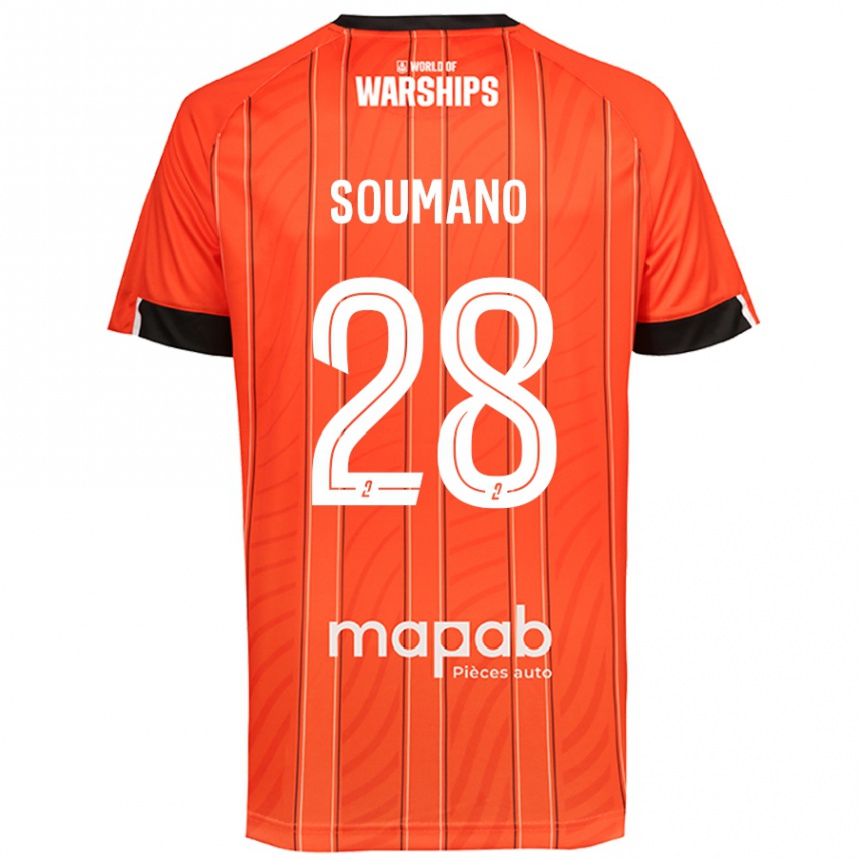 Kids Football Sambou Soumano #28 Orange Home Jersey 2024/25 T-Shirt Uk