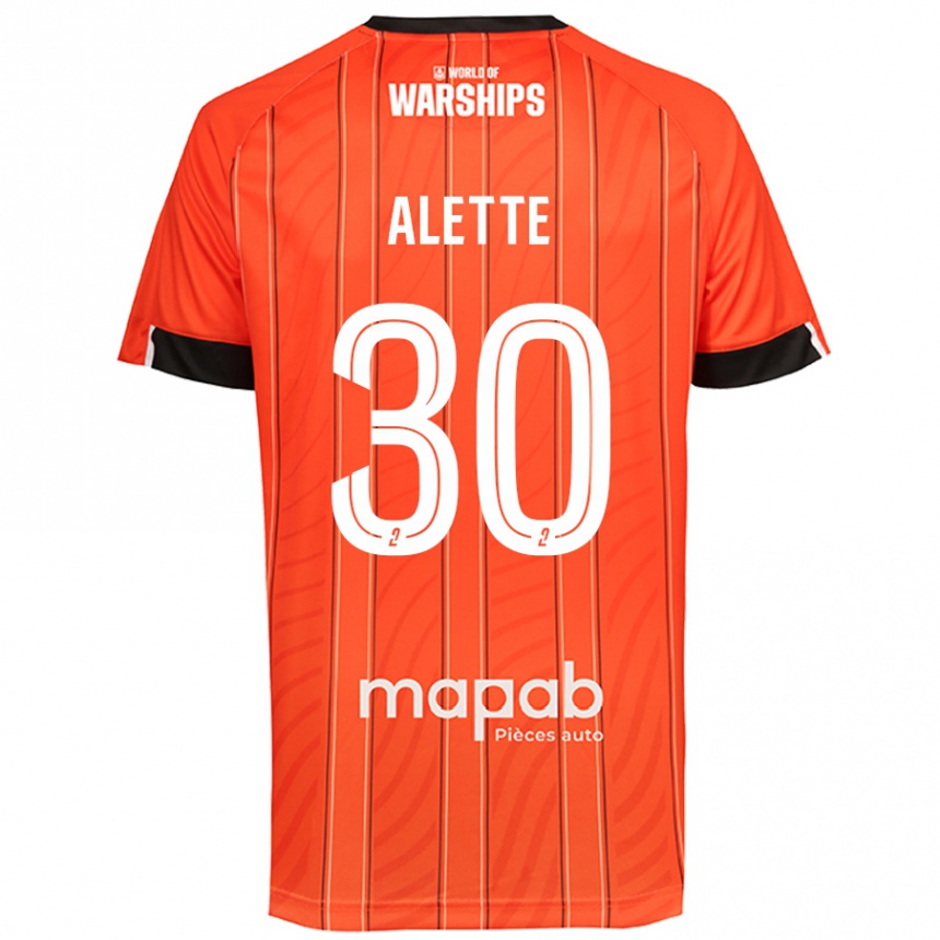 Kids Football Gaël Alette #30 Orange Home Jersey 2024/25 T-Shirt Uk