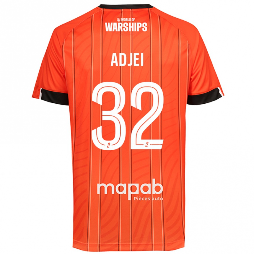 Kids Football Nathaniel Adjei #32 Orange Home Jersey 2024/25 T-Shirt Uk