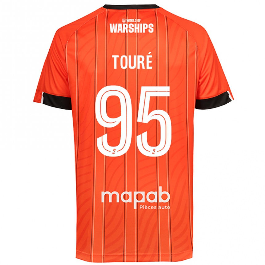 Kids Football Isaak Touré #95 Orange Home Jersey 2024/25 T-Shirt Uk