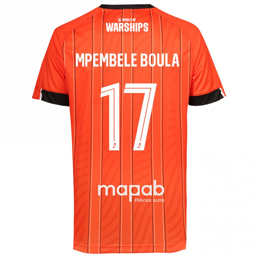 Kids Football Exaucé Mpembele Boula #17 Orange Home Jersey 2024/25 T-Shirt Uk