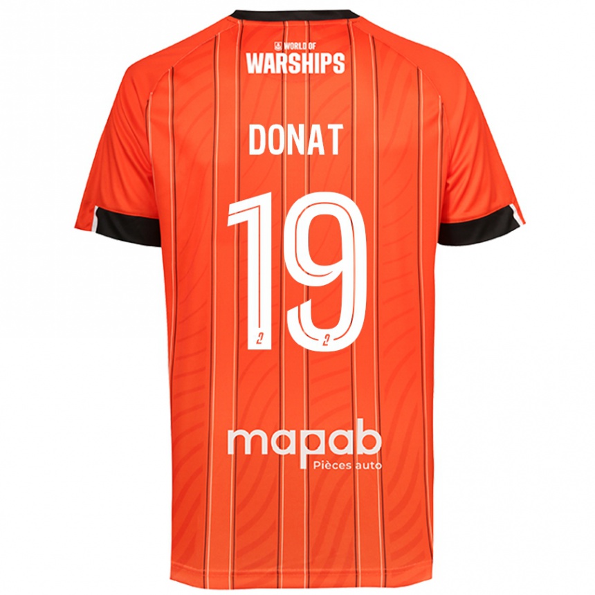 Kids Football Noa Donat #19 Orange Home Jersey 2024/25 T-Shirt Uk