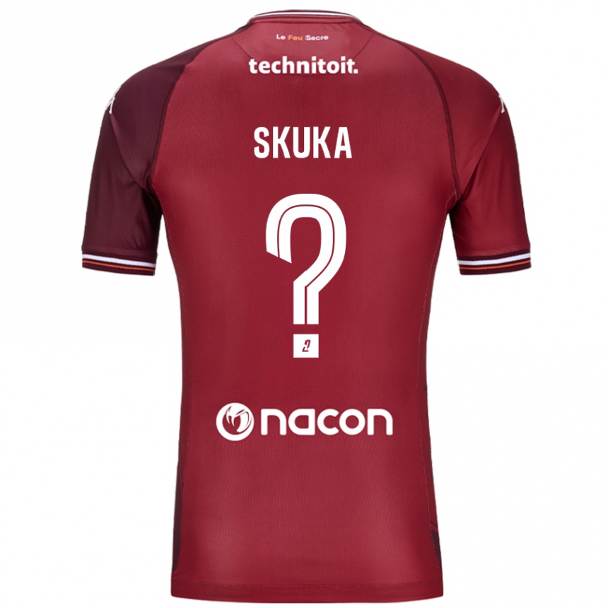 Kids Football Xhuliano Skuka #0 Red Granata Home Jersey 2024/25 T-Shirt Uk