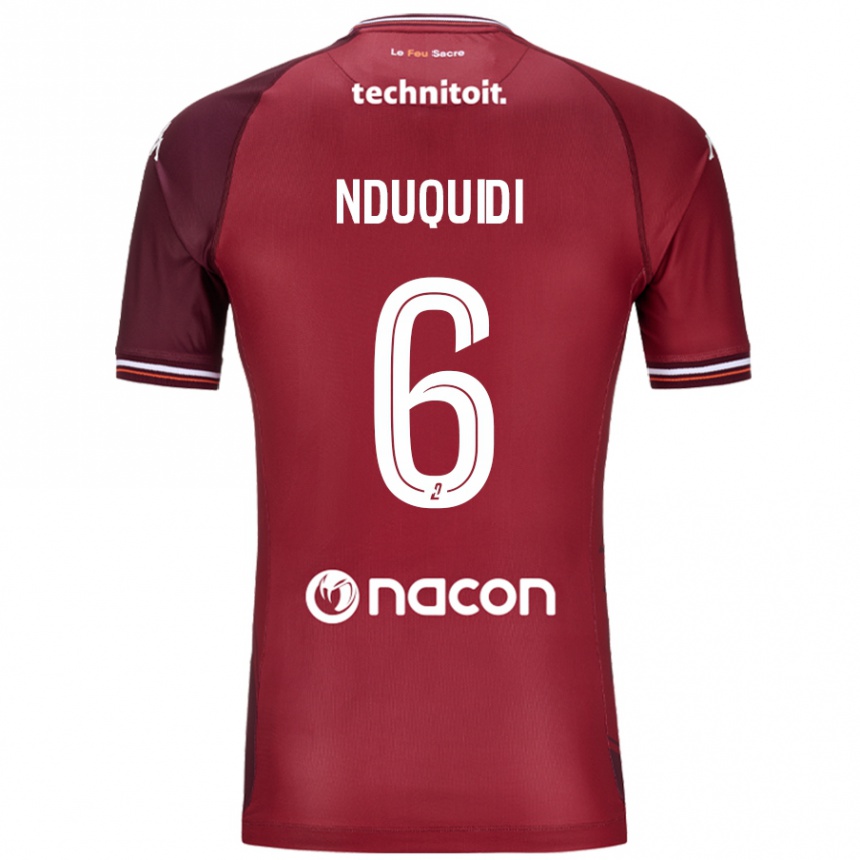 Kids Football Joseph Nduquidi #6 Red Granata Home Jersey 2024/25 T-Shirt Uk