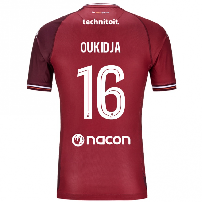 Kids Football Alexandre Oukidja #16 Red Granata Home Jersey 2024/25 T-Shirt Uk