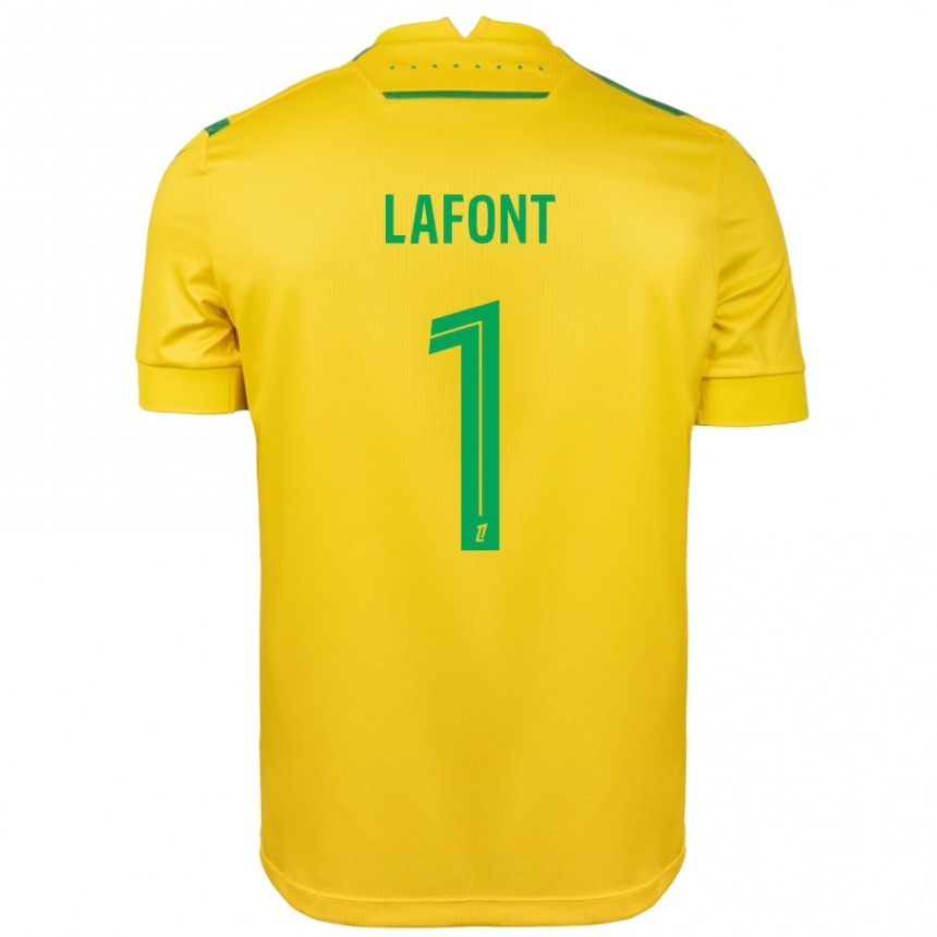 Kids Football Alban Lafont #1 Yellow Green Home Jersey 2024/25 T-Shirt Uk