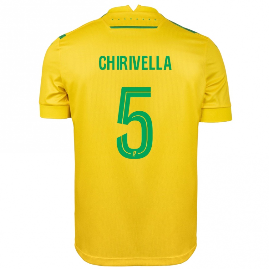 Kids Football Pedro Chirivella #5 Yellow Green Home Jersey 2024/25 T-Shirt Uk