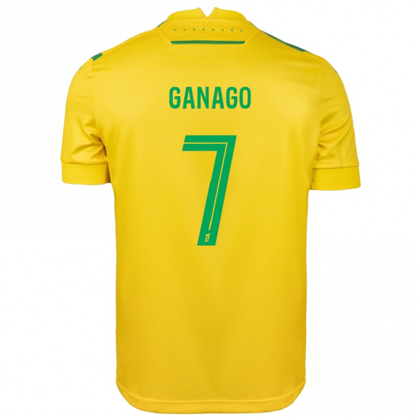 Kids Football Ignatius Ganago #7 Yellow Green Home Jersey 2024/25 T-Shirt Uk