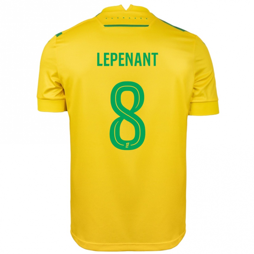 Kids Football Johann Lepenant #8 Yellow Green Home Jersey 2024/25 T-Shirt Uk