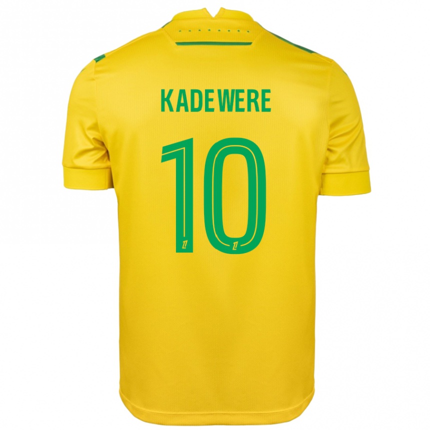 Kids Football Tino Kadewere #10 Yellow Green Home Jersey 2024/25 T-Shirt Uk