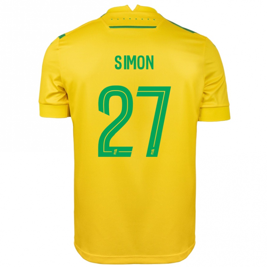 Kids Football Moses Simon #27 Yellow Green Home Jersey 2024/25 T-Shirt Uk