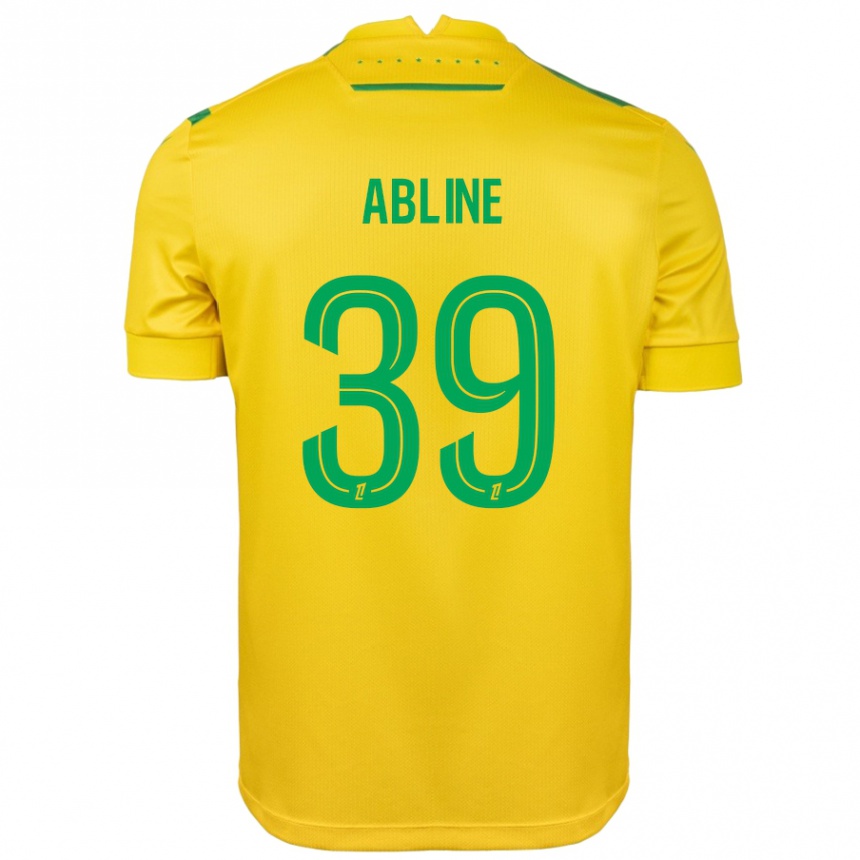 Kids Football Matthis Abline #39 Yellow Green Home Jersey 2024/25 T-Shirt Uk