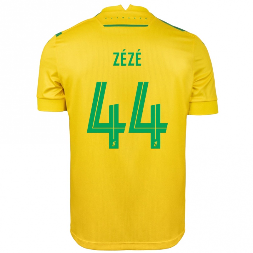 Kids Football Nathan Zézé #44 Yellow Green Home Jersey 2024/25 T-Shirt Uk