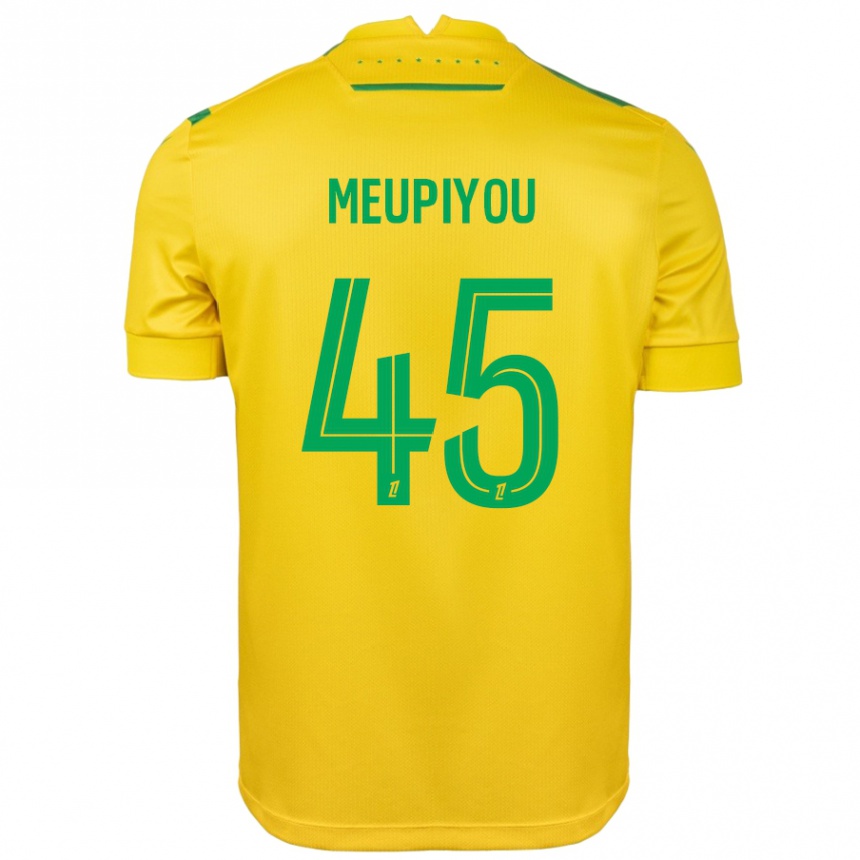 Kids Football Bastien Meupiyou #45 Yellow Green Home Jersey 2024/25 T-Shirt Uk