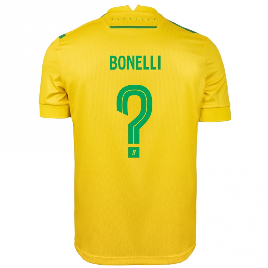 Kids Football Lucas Bonelli #0 Yellow Green Home Jersey 2024/25 T-Shirt Uk