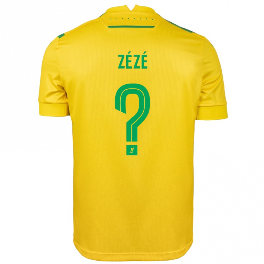 Kids Football Yanel Zézé #0 Yellow Green Home Jersey 2024/25 T-Shirt Uk