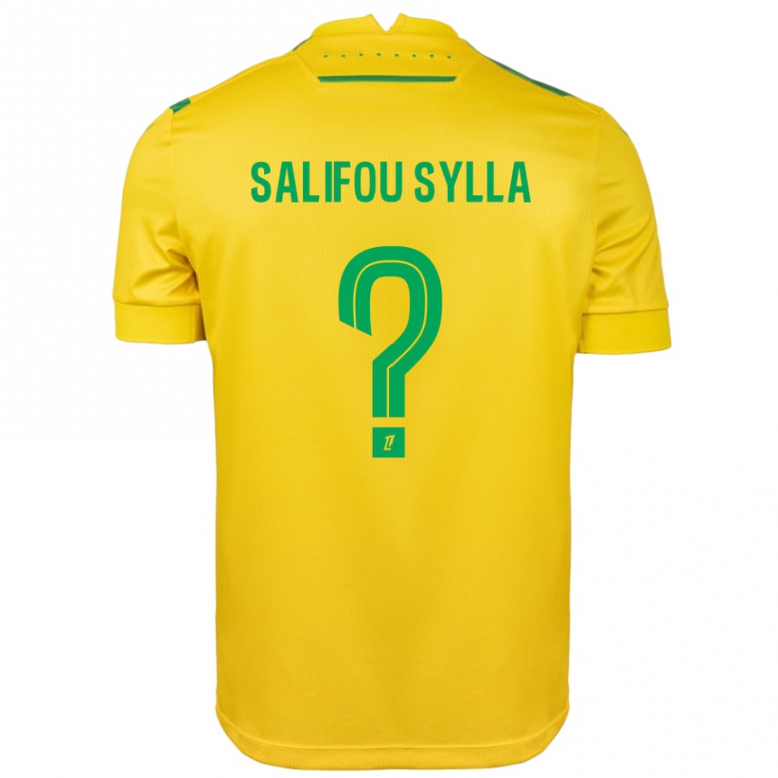 Kids Football Salifou Sylla #0 Yellow Green Home Jersey 2024/25 T-Shirt Uk