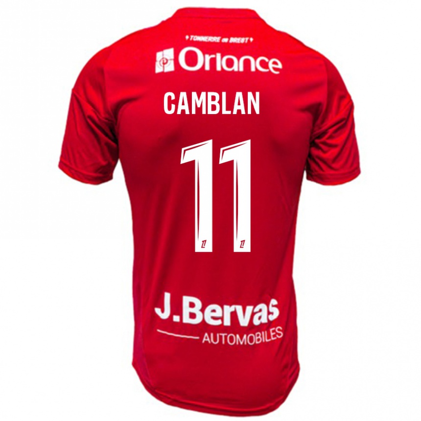 Kids Football Axel Camblan #11 Red White Home Jersey 2024/25 T-Shirt Uk