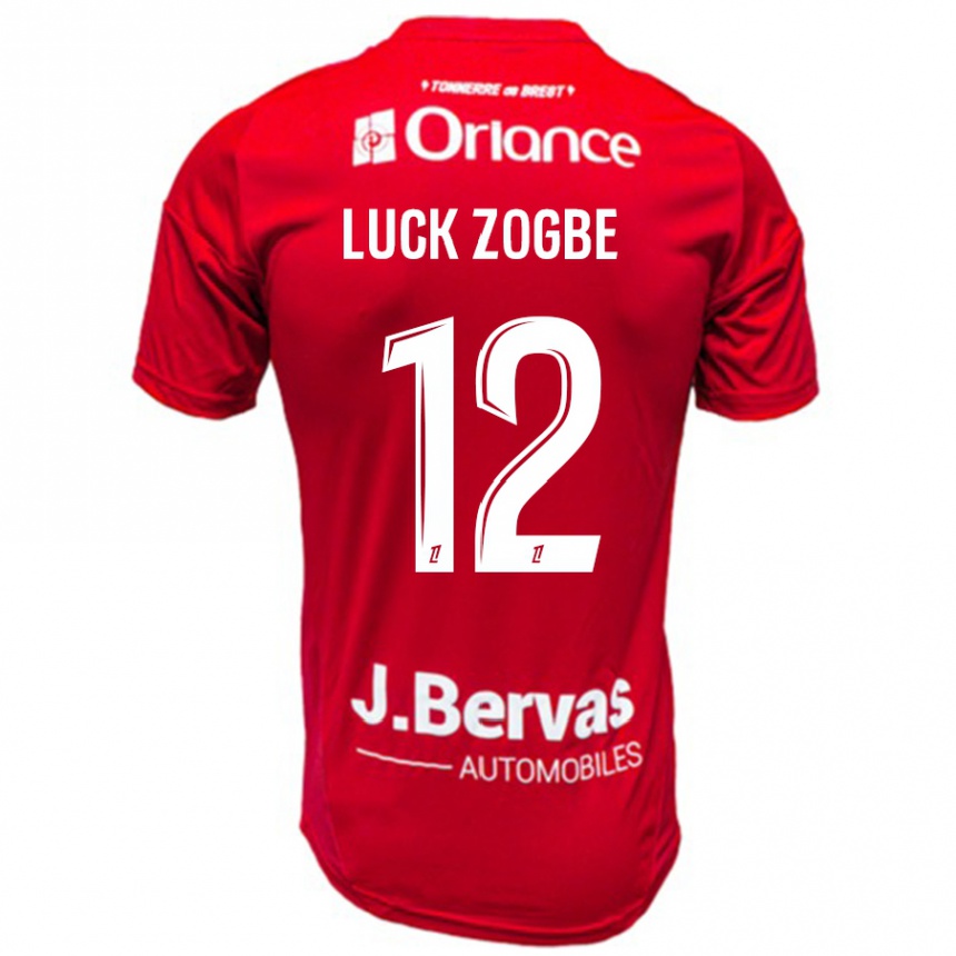 Kids Football Luck Zogbé #12 Red White Home Jersey 2024/25 T-Shirt Uk