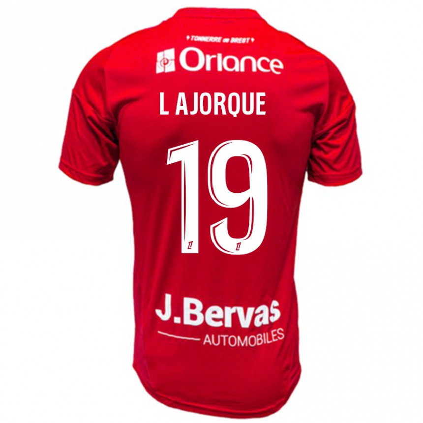 Kids Football Ludovic Ajorque #19 Red White Home Jersey 2024/25 T-Shirt Uk