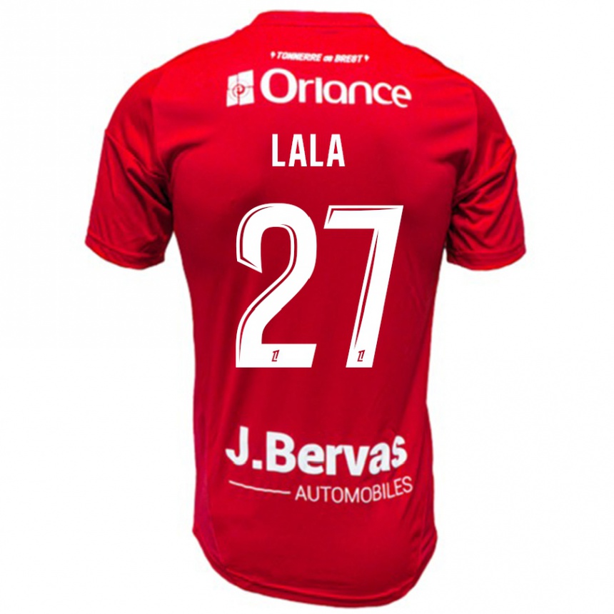 Kids Football Kenny Lala #27 Red White Home Jersey 2024/25 T-Shirt Uk