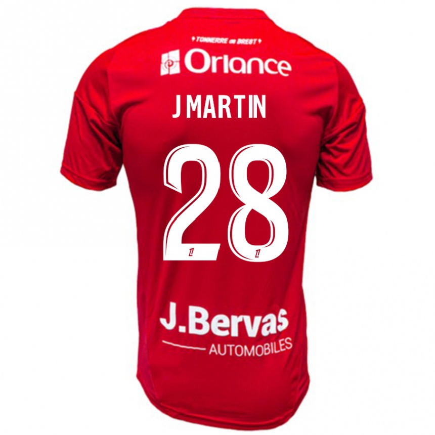 Kids Football Jonas Martin #28 Red White Home Jersey 2024/25 T-Shirt Uk