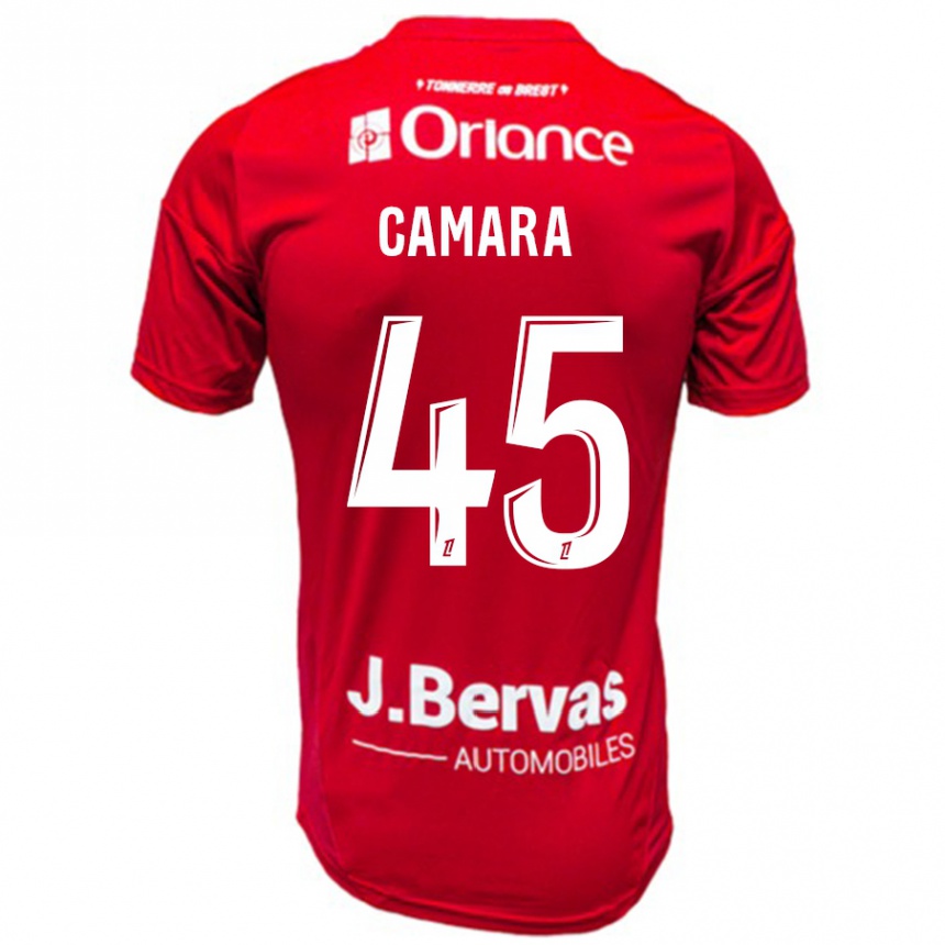 Kids Football Mahdi Camara #45 Red White Home Jersey 2024/25 T-Shirt Uk