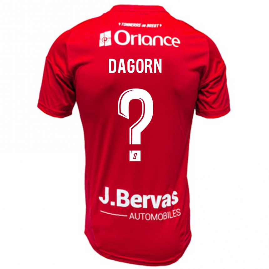 Kids Football Maxime Dagorn #0 Red White Home Jersey 2024/25 T-Shirt Uk