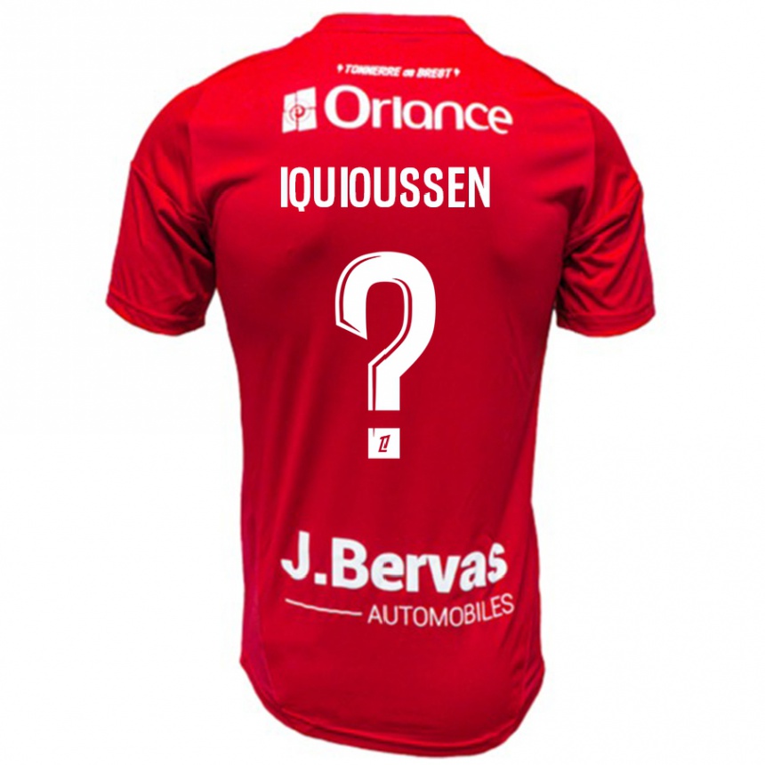 Kids Football Adam Iquioussen #0 Red White Home Jersey 2024/25 T-Shirt Uk