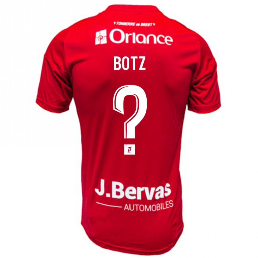 Kids Football Léo Botz #0 Red White Home Jersey 2024/25 T-Shirt Uk