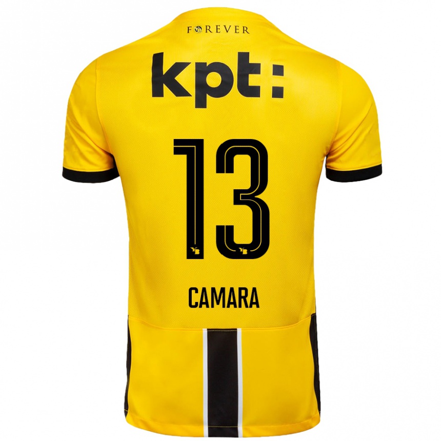 Kids Football Mohamed Camara #13 Yellow Black Home Jersey 2024/25 T-Shirt Uk