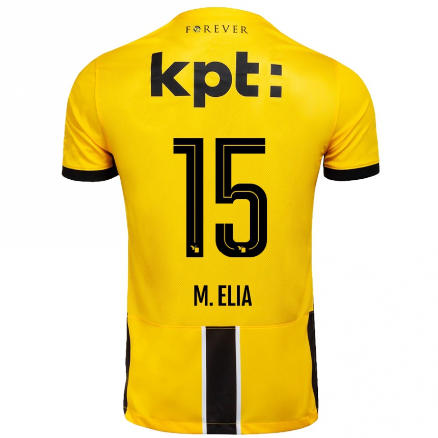 Kids Football Meschack Elia #15 Yellow Black Home Jersey 2024/25 T-Shirt Uk