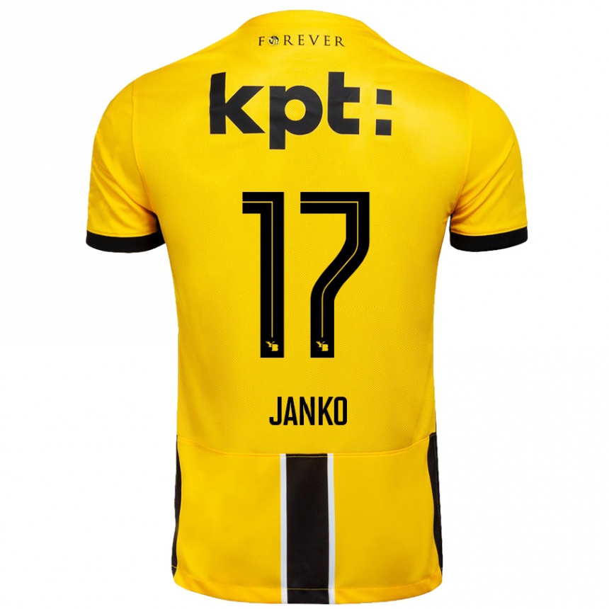 Kids Football Saidy Janko #17 Yellow Black Home Jersey 2024/25 T-Shirt Uk